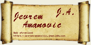 Jevrem Amanović vizit kartica
